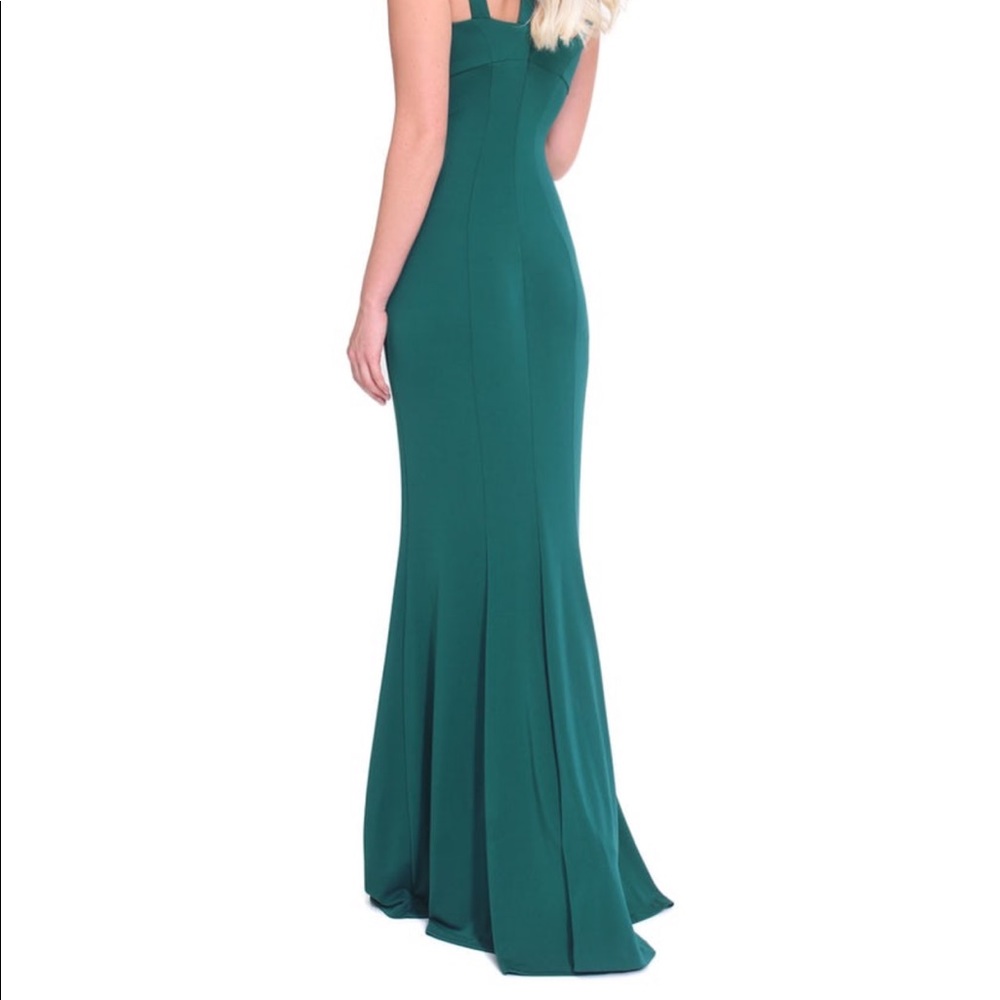 Nicole Miller- Green gown 👗 dress - Picture 2 of 7